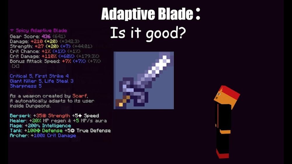 Adaptive Blade in Hypixel Skyblock Minecraft - Everything to Know